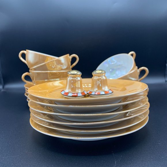 Antique 1920's Nippon Lusterware Set for Six